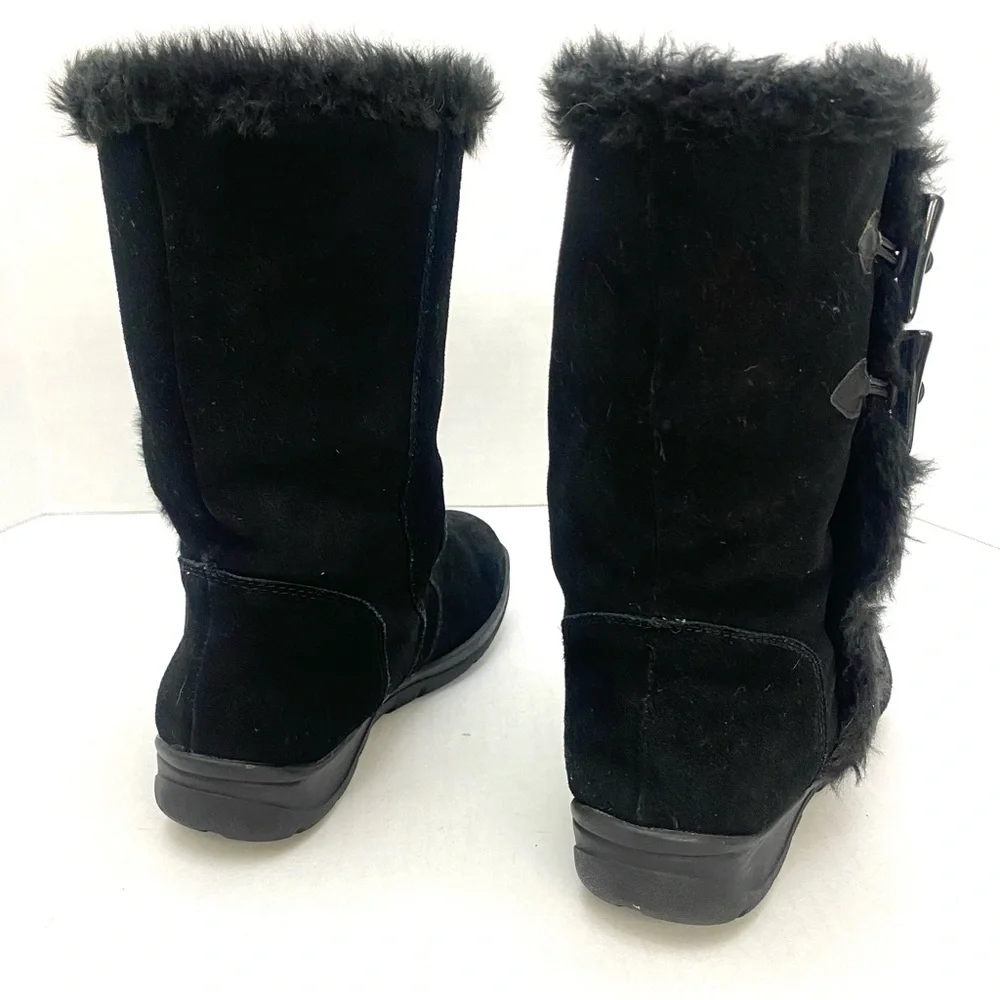 White Mountain Women's Black Suede Cozy Winter Boot